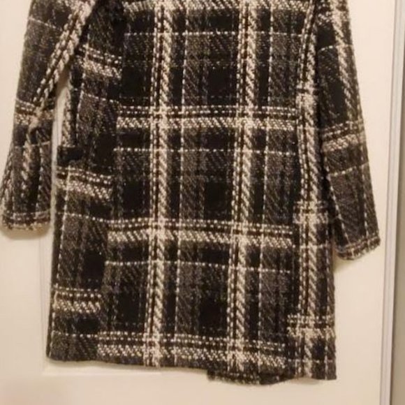 COPY - Express Black and White Plaid Peacoat - XS/TP - Picture 11 of 12